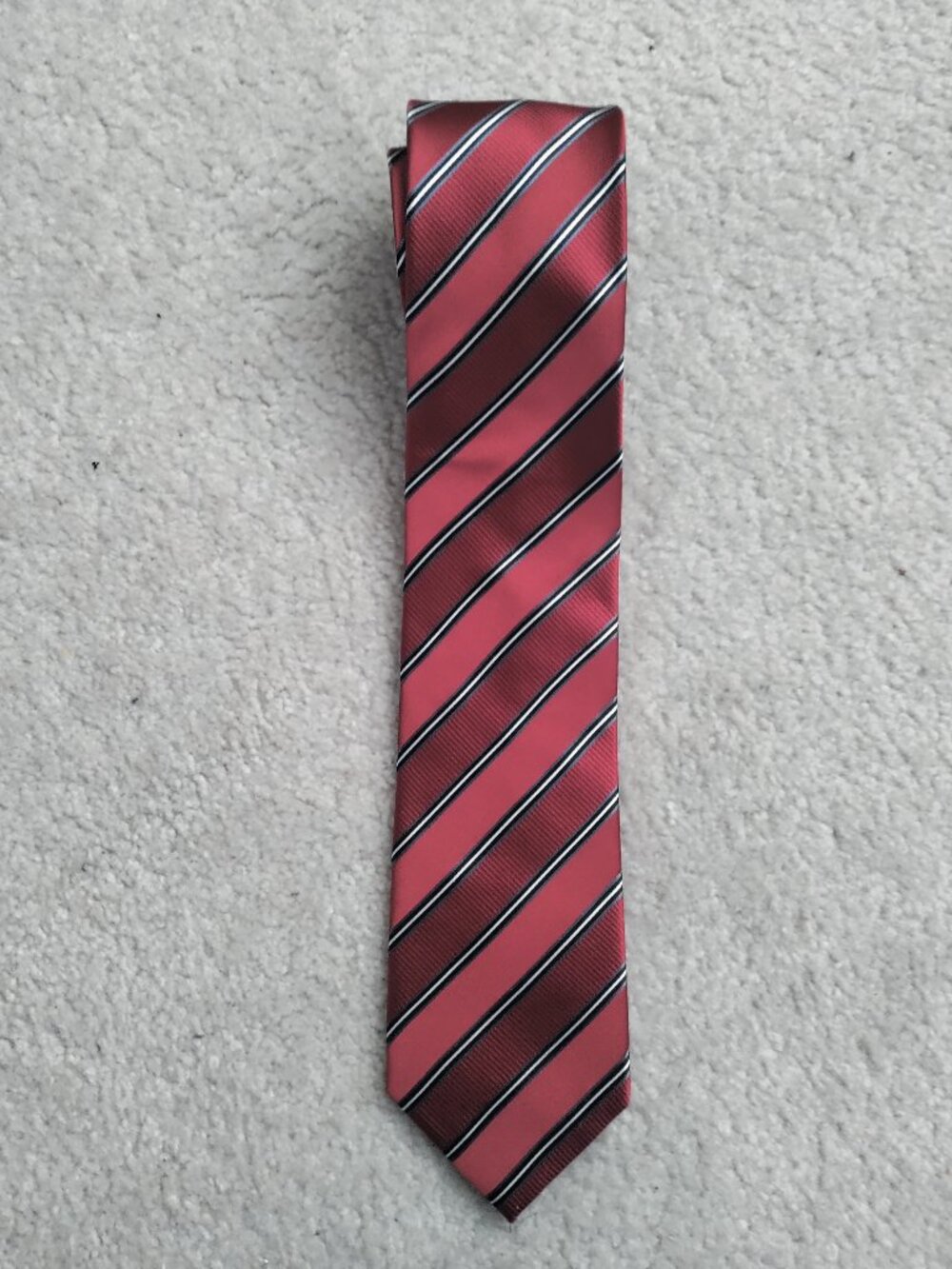 Trump Signature Collection Red Silk Tie Gold Bar President Power Striped EUC